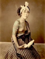 Donna giapponese tatuata, ca. 1890